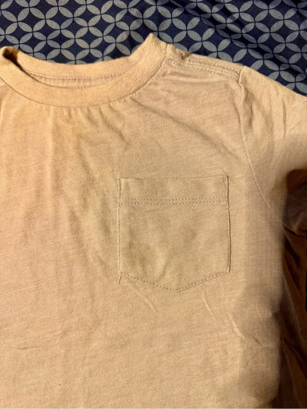 Gymboree Cream Short Sleeve Tee with Front Pocket